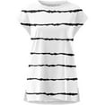 thumbnail image 3 of TIHLMK Shirts for Women White Women's Fashion Casual Printing O-Neck Loose Short Sleeve T-shirt Pullover Tops Gift for Womens Tops, 3 of 7