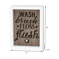 thumbnail image 4 of Parisloft Bathroom Wash Brush Floss Flush Farmhouse Wood Wall Sign, Brown, 6"x8", 4 of 7