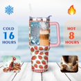 thumbnail image 4 of 40oz Cute Red Strawberry Stainless Steel Flip Straw Tumbler Spill Proof Travel Cup Double Wall Vacuum Insulated Coffee Mug with Top Handle, 4 of 6