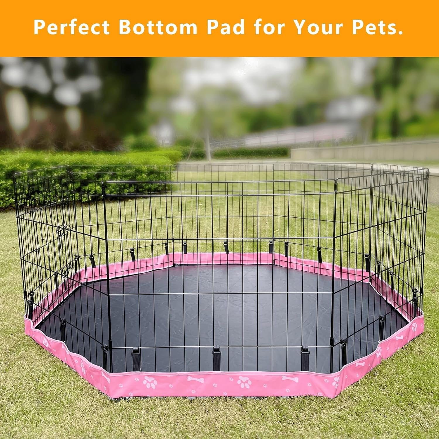 Playpen Bottom Pad Fits for 24 Inch 8 Panels Regular Octagon Metal Exercise Pet Playpen,  Crate Pad Puppy Playpen Pad. (Note: Playpen Not Included) -