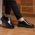 thumbnail image 4 of Zapatos de plataforma con tacón alto de 4 cm de altura para hombre, informales, de piel de charol, estilo brogue, estilo Oxford, formales, con plataforma y aumento de altura (25,5 cm), 4 of 4