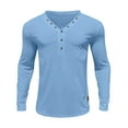thumbnail image 4 of Long Sleeve Shirts for Men, Men's Long Sleeve Henley Shirt Deep V-Neck Shirts Button Down Casual Classic Tee Lightweight Fall Shirts, 4 of 4