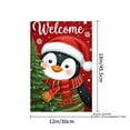 thumbnail image 4 of JOOCAR Welcome Penguin in Santa Hat Garden Flag for Winter Christmas Home Outdoor Garden Yard Door Decor 12x18 inch, 4 of 5