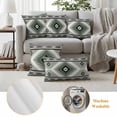 thumbnail image 6 of Sagge Green Boho Outdoor Waterproof Pillow Covers, Country Southwest Aztec Geometric Decorative Rectangle Throw Pillowcase Sofa Cushion Sham for Patio/Couch/Chair, 20"x12" 2 Pack, 6 of 8