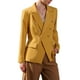 thumbnail image 4 of BLAZER DE MANGA LARGA DE DOBLE BOTONADURA Y SOLAPA DE MUESCA PARA MUJERES DE PRIMAVERA INSPIRE CHIC S AMARILLO, 4 of 5