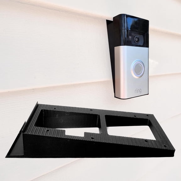SplashNColor No-Drill Doorbell Mount for Vinyl Siding, Compatible with Doorbell 1, 2, 3, 4 and Battery Models – Easy No-Holes Installation for Apartment and HOA-Friendly Setup