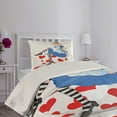 thumbnail image 4 of Ambesonne Colorful Quilted Coverlet 2 Pcs, Alice with Cup, Twin Size, Multicolor, 4 of 5