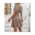 thumbnail image 5 of Womens Smocked Square Neck Boho Floral Short Sleeve Ruffle Beach Summer Mini Dress, 5 of 6