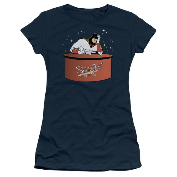 Space Ghost Great Galaxies S/S Junior Women's T-Shirt Sheer Navy