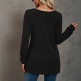 thumbnail image 5 of TKLPEHG Womens Blouse Crew Neck Pleated Tunic Tops Casual Fashion Solid Color Fall Tops Comfy Lightweight Long Sleeve T Shirt Loose Blouses Pullover (Black,M), 5 of 6