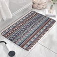 thumbnail image 3 of Blue Boho Tribal Triangles and Arrows Flannel Non Slip Door Rugs,Washable Door Mats Indoor,Decorative Door Mats,Dirt-Resistant and Absorbent Doormat for Entrance,Bedroom,Kitchen,Bathroom,23.5"x16", 3 of 5