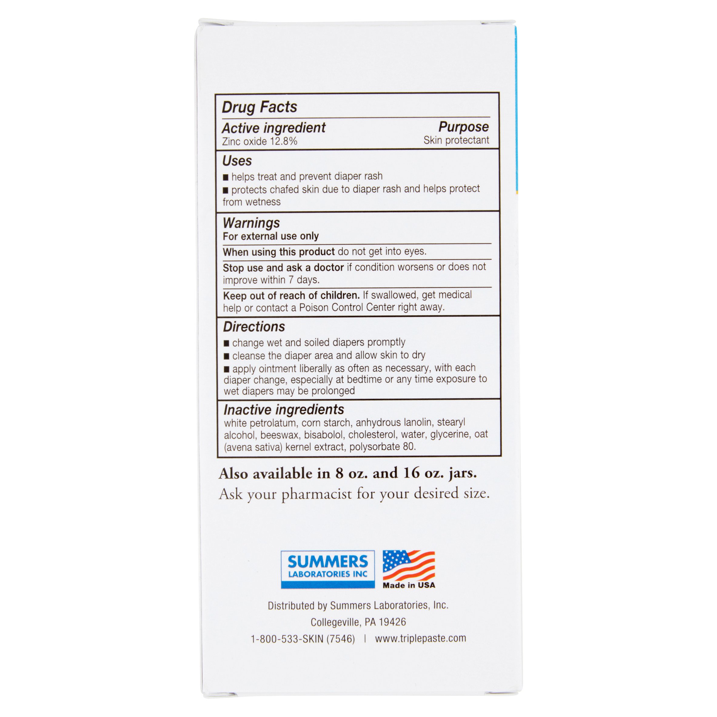 Triple Paste Medicated Ointment for Diaper Rash 2 oz