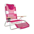 thumbnail image 6 of Ostrich 3N1 5 Position Reclining Beach Chair & Chaise Beach Lounger, Pink, 6 of 12