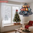 thumbnail image 4 of Stylish Metal Hanging Christmas Tree Wind Spinner - Colorful Bold ' NEVER ' Design with Elegant Flower Base for Garden Decor, 4 of 7