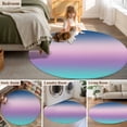 thumbnail image 6 of Round Area Rug 4ft,Teal Gradient Blue to Purple Ombre Washable Carpet Non-Slip Runner Accent Rugs Indoor Floor Mat for Bedroom Living Room Decor,Watercolor Simple Style, 6 of 9