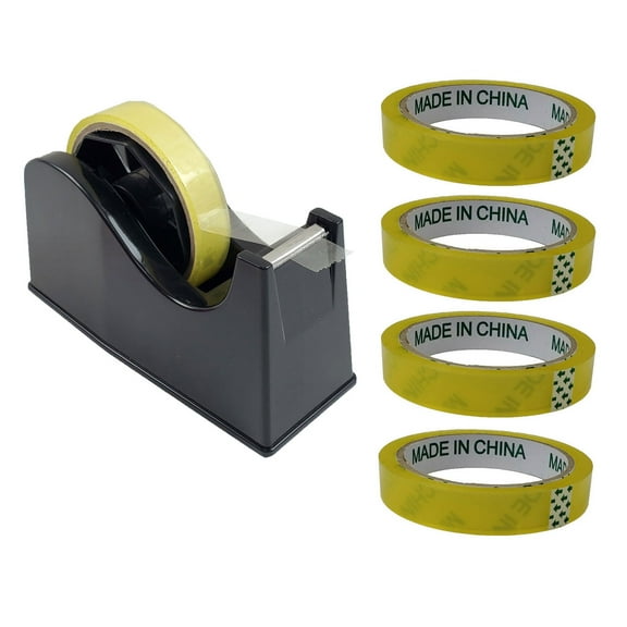 Tape Dispenser Desk 3" Core with 8 Transparent Clear Tape 0.7" 30 yards/Roll