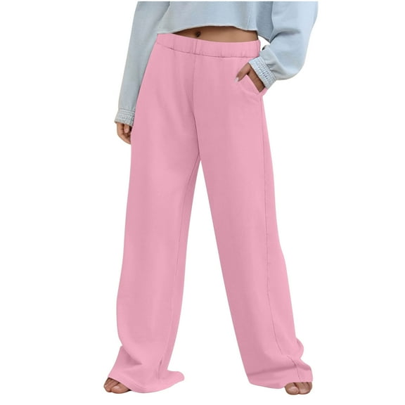Maplenight Sweatpants for Women Wide Leg Elastic High Waist Pants Spring Fall Loose Casual Sweat Pants with Pockets​​