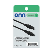 onn 6' Digital Optical Audio Cable, Black
