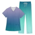 thumbnail image 5 of GXIPO Athletic Womens Scrub Sets V-Neck Scrub Top & Yogga Waistband Cargo Pants Nurse Uniform Tie Dye Workwear, 5 of 6