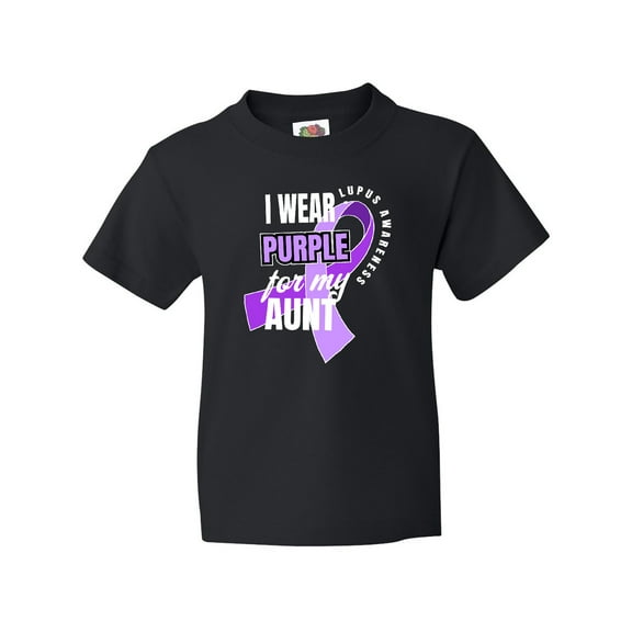 Inktastic I Wear Purple For My Aunt Lupus Awareness Youth T-Shirt