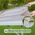 thumbnail image 6 of White Rose Gold Marble Pattern Square Fitted Tablecloth with Elastic Edge,Square Table Cover,Washable Elastic Table Cover for Home Kitchen Party Decor 34"x34", 6 of 6