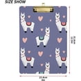 thumbnail image 3 of FMSHPON Llama Purple Pink Heart Clipboard Hardboard Wood Nursing Clip Board and Pull for Standard A4 Letter 13x9 inches, 3 of 5