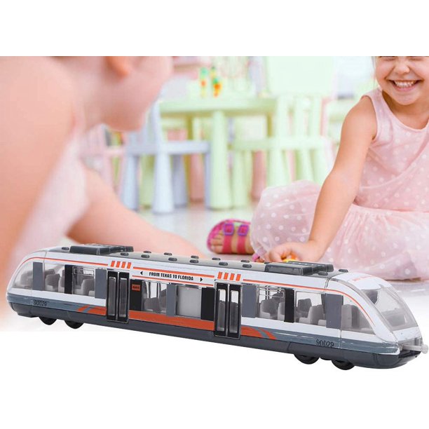 Simulación de tren de alta velocidad, carril ligero, coche de aleación, modelo de tren, juguetes educativos para niños, regalo de cumpleaños para