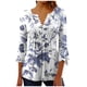 thumbnail image 1 of Camisetas de Cuello en V Mujeres, Impreso 3/4 Manga Blusa Casual Hecha de Cómodo Estante de Imitación para Toda la Temporada de Uso Diario, Camisetas Casuales de Mujer, 1 of 5