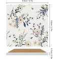 thumbnail image 4 of SKYSONIC Botanical Motifs Printed Square Ceramic Coaster for Drinks with Cork Base for Coffee Cups Place Mats for Home Decor Set of 6 Pieces, 4 of 4