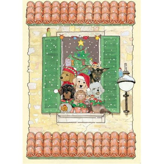 Mix Dog With Cat Holiday Boxed Cards