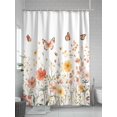thumbnail image 5 of Shower Curtains Retro Flower Bath Curtain Watercolor Butterfly Waterproof Bathroom Shower Curtain Set with Hooks Decoration 36 x 72 Inches, 5 of 7