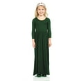 thumbnail image 3 of Tiijoy Girls Long Sleeve Scoop Neck Maxi Dress Kids Solid Casual Princess Dress, Sizes 5-6, 3 of 4