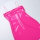 thumbnail image 4 of Gibobby Vestido de fiesta para mujer Vestido sexy de cuero de con correa de para mujer, vestido ajustado y fruncido de corte bajo, mini vestido de fiesta(Rosa caliente,G), 4 of 5