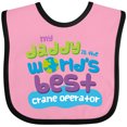 thumbnail image 3 of Inktastic Worlds Best Crane Operator Daddy Boys or Girls Baby Bib, 3 of 4