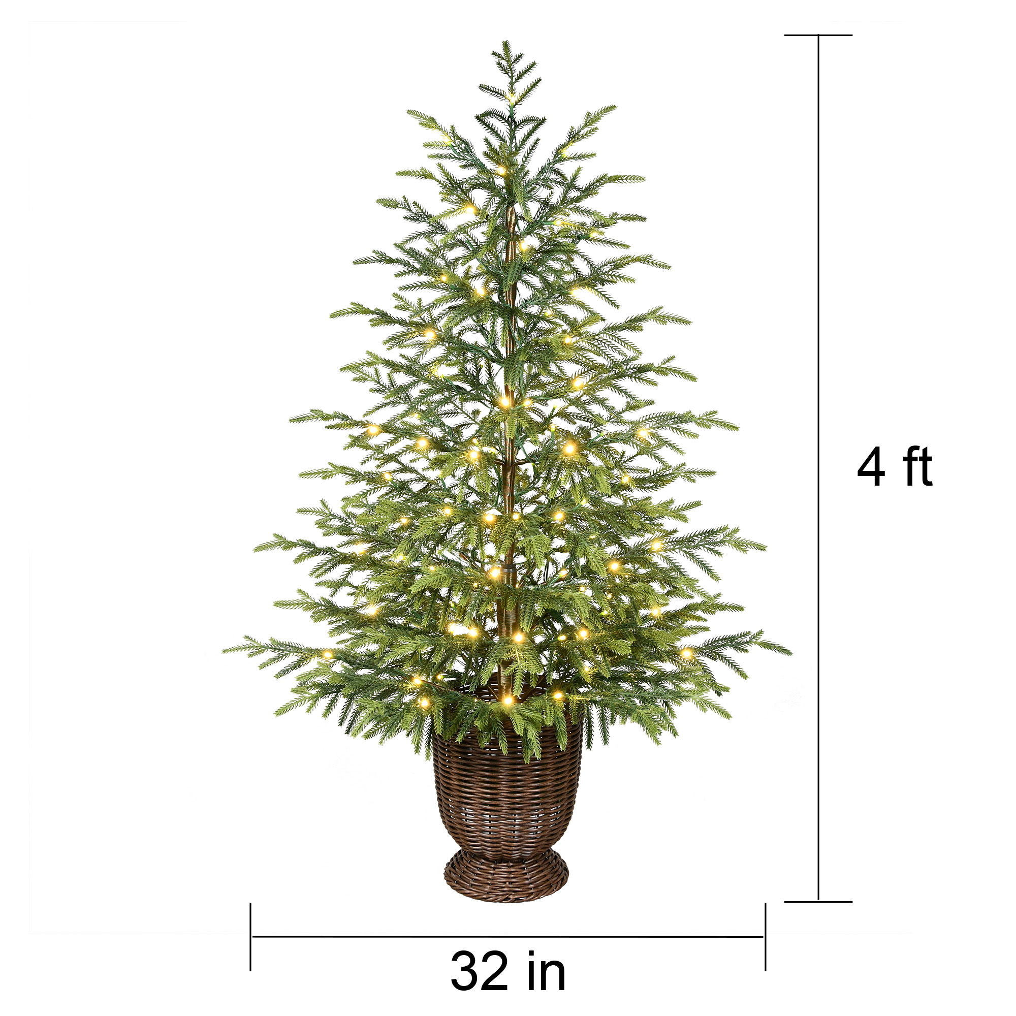 My Texas House 4-Ft Pre-Lit Norfolk Pine Potted Christmas Tree photo 3
