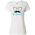 thumbnail image 3 of Inktastic Be Yourself, Glasses, Mustache - Black Blue Women's T-Shirt, 3 of 5