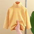 thumbnail image 2 of Ruyang Kids Lined Striped Sweater Long Sleeve High Neck Fall Winter Warm Pullover Tops Boys Girls Soft Comfy Sweater Clothes, 2 of 9