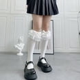 thumbnail image 4 of 1Pairs Knee High Socks Cute Lace Socks Ruffle High Stockings Lolita Style Accessories for Women Ladies Daily, 4 of 7