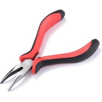 1Pc Bent Nose Pliers 5 Inch Toothless Curved Precision Plier Red Jewelry Pliers Jewelry Making Tools Carbon Steel Tools Mini Chain Nose Pliers for Jewelry Making Gripping 1pc