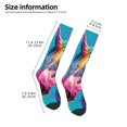 thumbnail image 2 of Goofa Watercolor White Horse Pattern Adult Stockings, Color-Block Knee High Socks, Comfortable and Breathable, Soft and Stretchable, Sports, and Decoration, 2 of 6