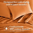 thumbnail image 3 of Superior Solid Flannel Cotton Pillowcases, Set of 2, King, Pumpkin, 3 of 6