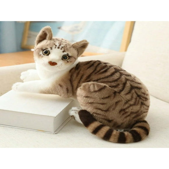 Dosaele 26cm Real-Life Cute Plush Cat Doll Lifelike Siamese Simulation American Shorthair Soft Stuffed Animal Stuffed Kitten Toys For Lover Cartoon Anime Doll Birthday Gift For Friend