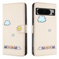 thumbnail image 6 of JTCASES for Google Pixel 8 Pro Wallet Case, Lovely Cat Pattern PU Leather Shockproof TPU with Card Slots Cash Pocket Magnetic Closure Removeable Wrisr Strap Stand for Google Pixel 8 Pro, Beige, 6 of 8