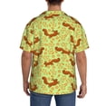 thumbnail image 7 of Balery Floral Squirrel Men's Casual Button Down Shirt Short Sleeve Textured Summer Cuban Beach Shirts-4X-Large, 7 of 7