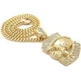 thumbnail image 3 of Hip Hop Rapper Style Jewelry Gold Plated Cubic Zirconia No Limit Record Tank Charm Bling Pendant & 6mm 20" Cuban Chian Necklace Gift, 3 of 5