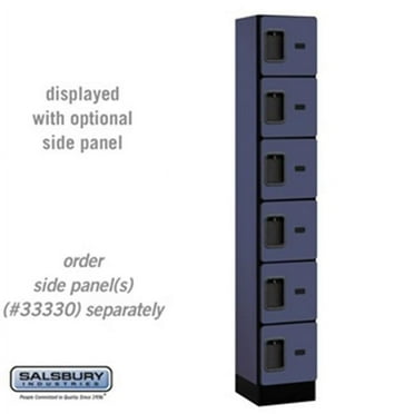 SalsburyIndustries 36165BLU Six Tier Box Style Tier 1 Wide 6 ft. X 15 in. Designer Wood Locker - Blue