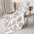 thumbnail image 3 of Fuzoiu Easter eggs with flowers Print Flannel Throw Blanket,Light Weight Warm Decorative,Throw Blanket Cover for Sofa, Couch, Bedroom,Travel-60"x50", 3 of 6