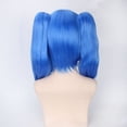 thumbnail image 3 of Peluca de cosplay azul sintética con coletas para mujeres y hombres de 40 cm, 3 of 3