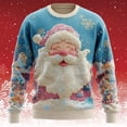 thumbnail image 2 of Tisuna Pullover Sweatshirt For Mens Christmas Santa Print Long Sleeve Crew Neck Tops Elegant Soft Autumn Winter Mens Christmas Outfits Sky Blue Xxxxl, 2 of 3