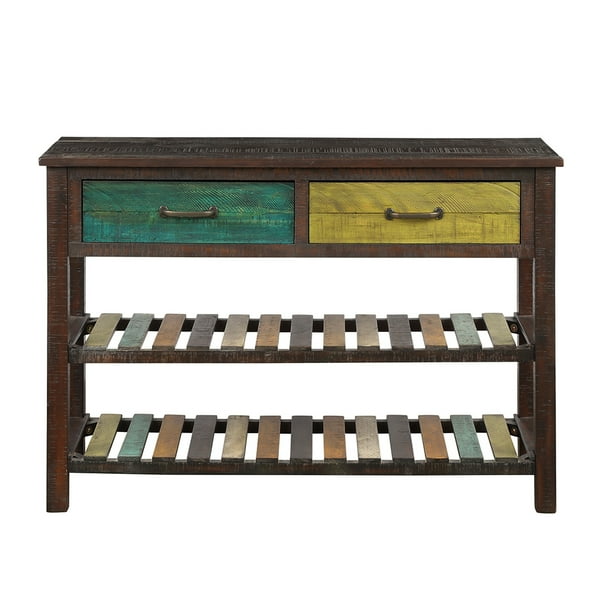 Retro Console Table With Drawers And Shelf Entryway Living Room Sideboard Household Furniture Colorful Com Retro Console Table With Drawers And, Retro Console Table